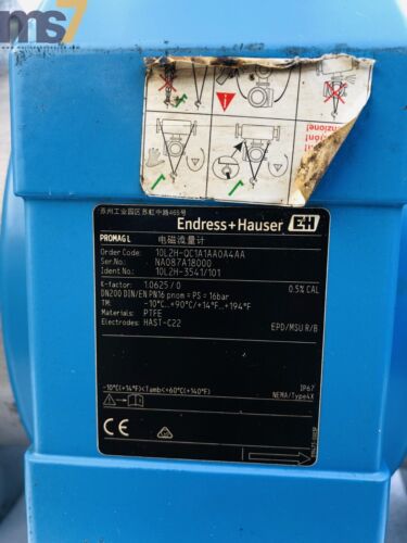 ENDRESS+HAUSER PROMAG L PROMAG 10 ELECTROMAGNETIC 8" FLOW METER 85-250VAC - Picture 4 of 8