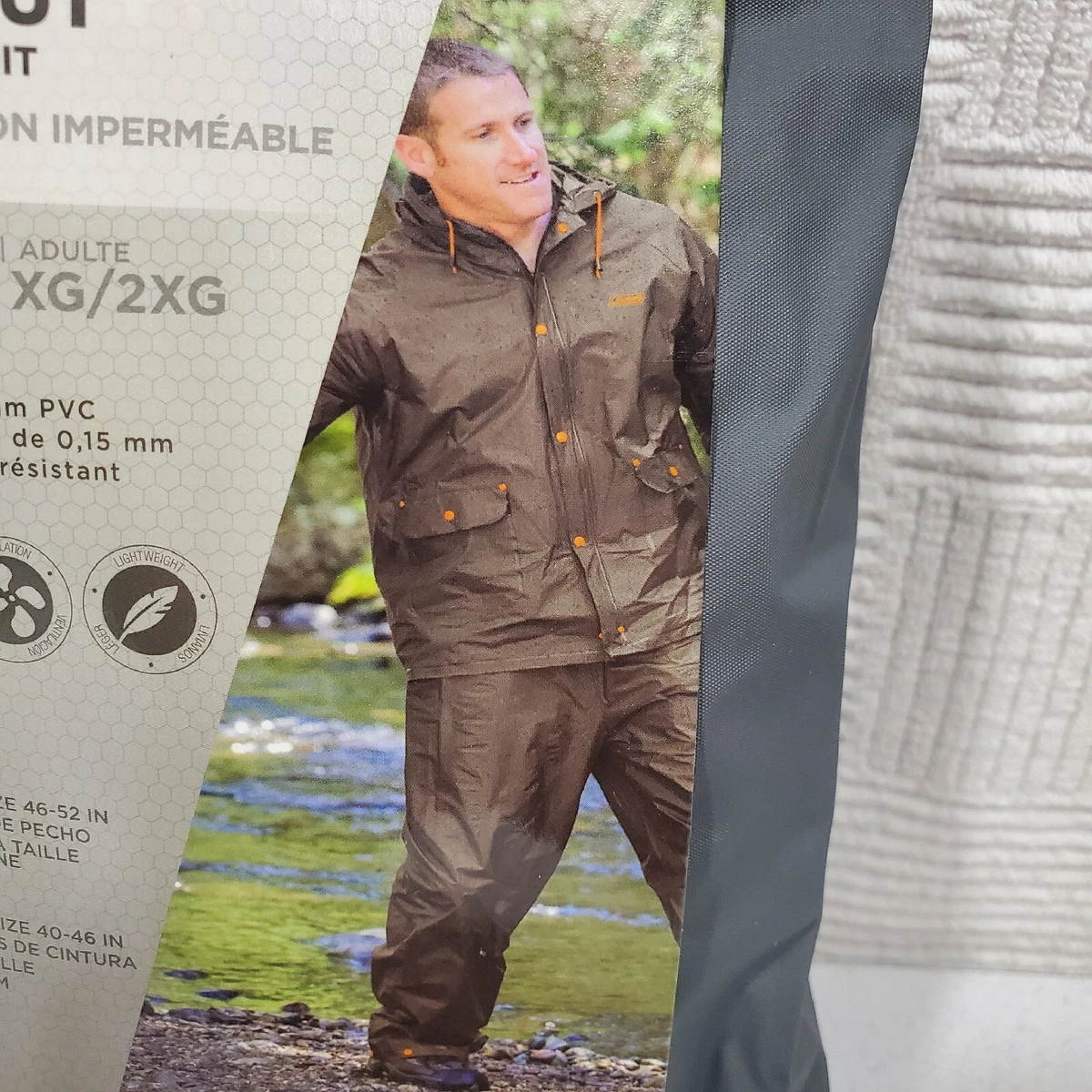 Coleman Rainout PVC Gray Rain Suit XL 2XL Adult Rain Defense Brand New