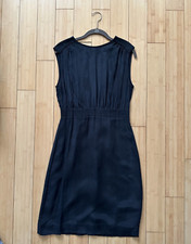J Crew Drapey Sheath Dress in Japanese Cupro Navy Sz 4 NWT