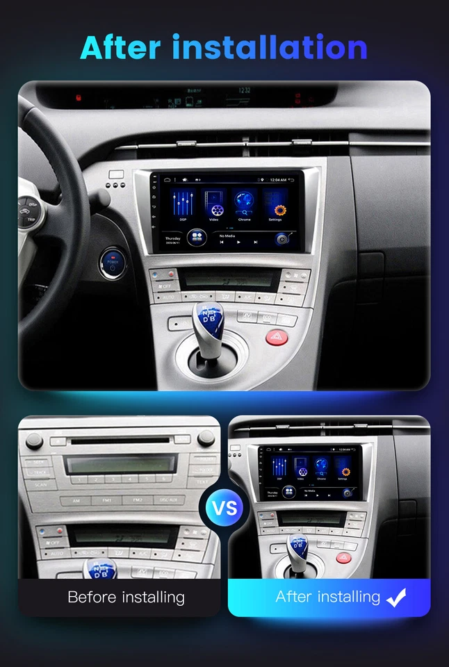 8G+256GB Für Toyota Prius 3 2009-2015 Android 14 Autoradio Car Play Navi GPS DAB - Bild 2 von 4