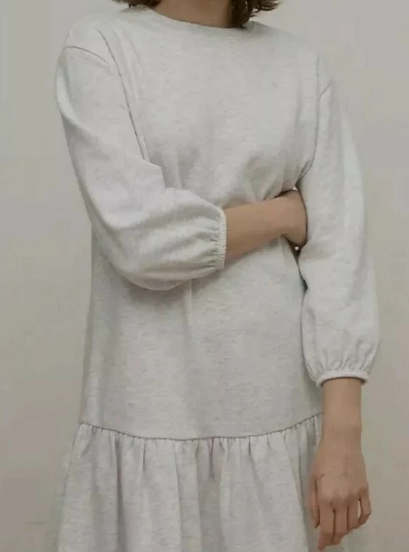 Nobody s Child Womens Sweater Dress Cotton Midi Dress Grey Large