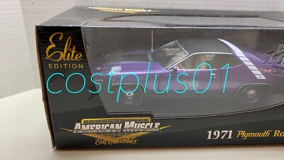 ERTL AMERICAN MUSCLE 1971 PLYMOUTH ROAD RUNNER 1:18 PUPPLE WHITE