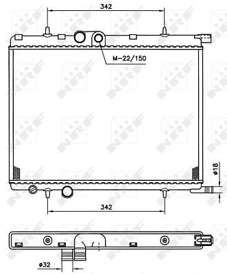 NRF 519524 Radiator, engine cooling for CITROËN,PEUGEOT