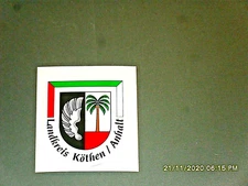 Sticker / Sticker + coat of arms district Köthen / Anhalt + large