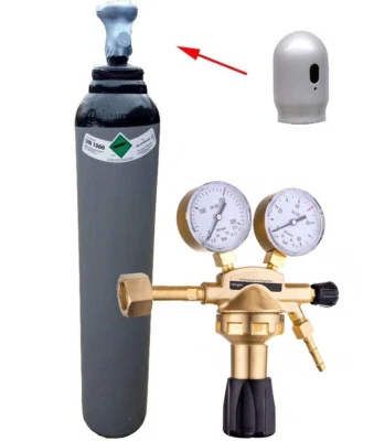 SILESIANGAZ Stickstoff Wasserstoff Gasflasche 8L 1,6m3 Klimaanlagen Leck Reduzierer 50 bar