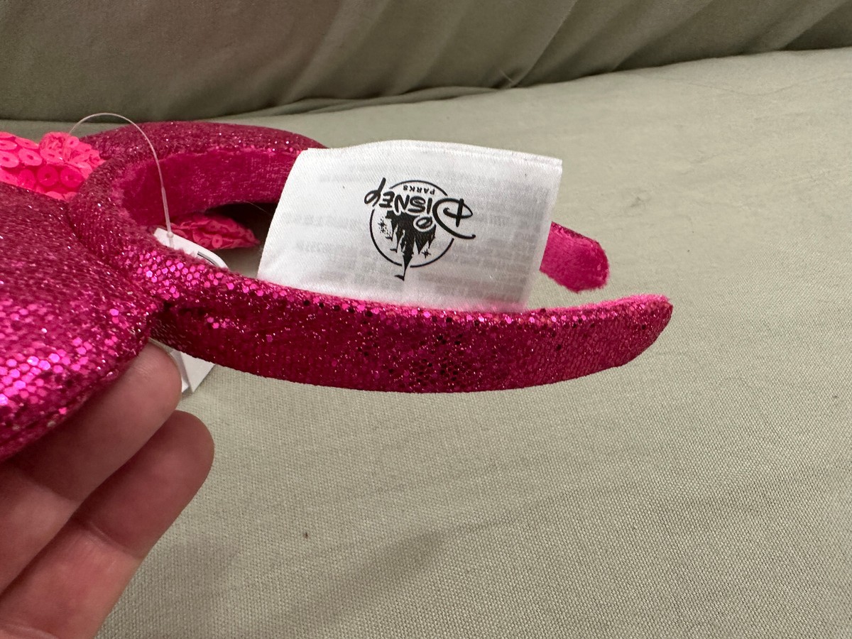 Disney World Minnie Mouse Headband ears Black Ears Pink Rhinestone Bow NWT Amazon.com: 3 Minnie Mouse Black Red Pink Silver Bow-Mickey  main image 2