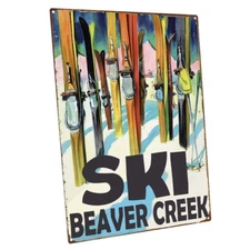 Ski Beaver Creek Metal Sign; Wall Decor for Vacation Home