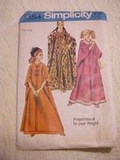 1969 Simplicity Pattern Misses' Caftan Proportioned in Height, 8354 UNCUT