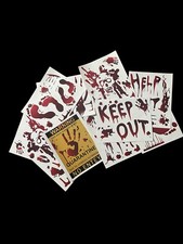 Halloween Decor Bloody Handprint Window Wall Clings Decals Scary Zombie Stickers