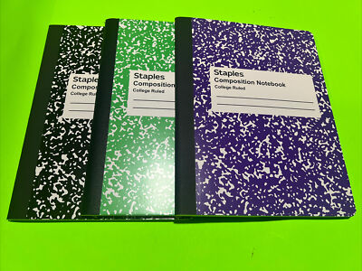 3 Staples Composition Notebooks, College Ruled100 Sheets 1 Each Purple ...