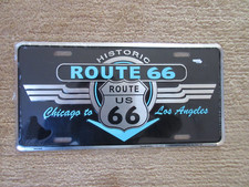 Blechschild Route 66 USA Neon-Optik geprägt ca. 30 x 15,5 cm Schild retro NEU