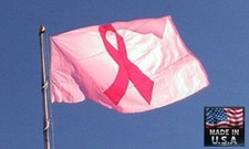 PINK RIBBON Breast Cancer Awareness In/outdoor Super-Poly FLAG BANNER*USA MADE