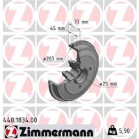 2X Zimmermann Bremstrommel 440.1834.00