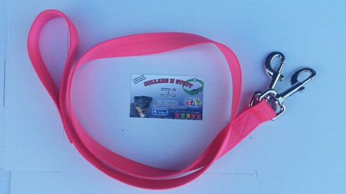 Dog lead double clip hound pet greyhound pig dog 25mm 6 colours - Picture 8 of 13