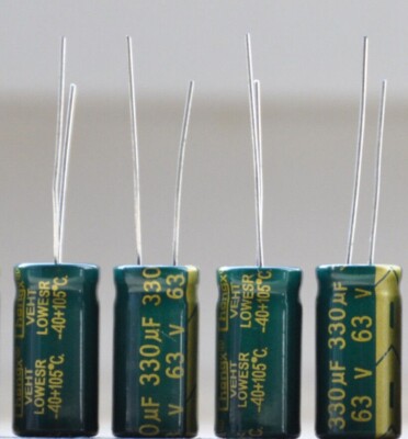 6 Stück ELKO 330uF 63V Low ESR Elektrolytkondensator Radial -40°+105°C