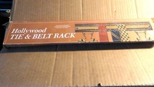 Hollywood Walnut Finish Tie  Belt Rack 24 Hook Automatic USA