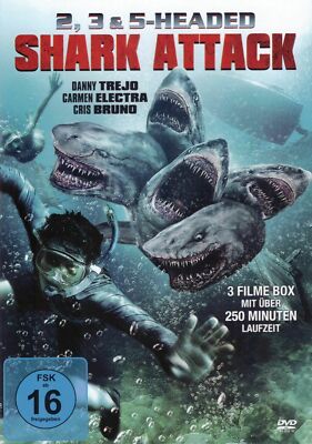 3 Filme 2 Headed & 3 Headed & 5 Headed Shark Attack NEU OVP Carmen Electra