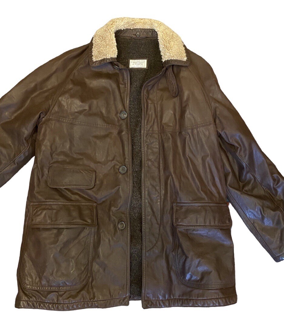 Cristiano Di Thiene Brown Jacket Coat Leather | eBay