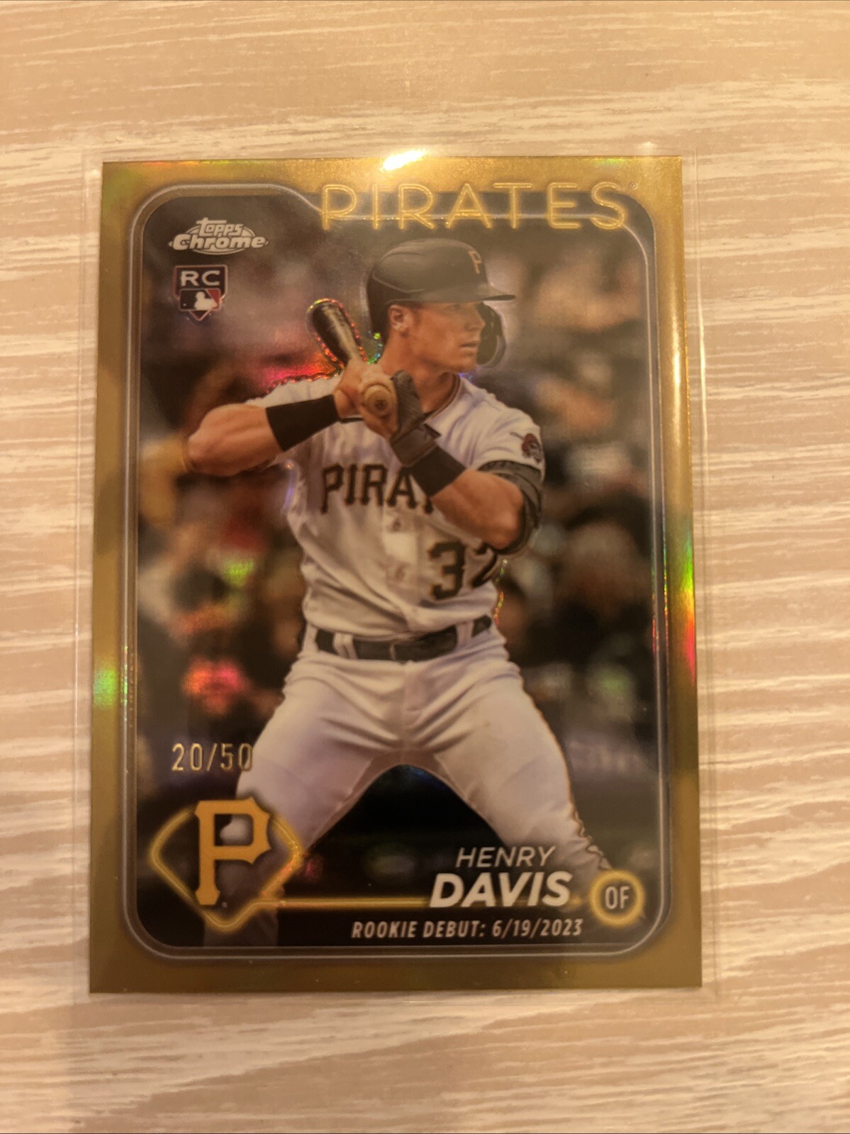 2024 Topps Chrome Update Henry Davis True Gold Refractor RC /50 #USC128