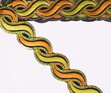 Sequins Embroidery Iron on Sew on  motif Trim Irish dance costume 5cm width #1