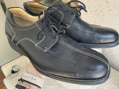 Johnston and Murphy Black Leather Dress Shoes Mens Sz 12 Sheepskin Great 