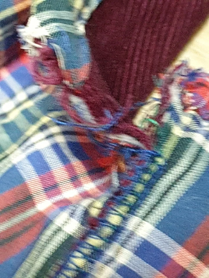 Buckskin Jodphurs hippy gypsy boho Tartan cord corduroy waistcoat vest Sz L -Est - image 4 of 4