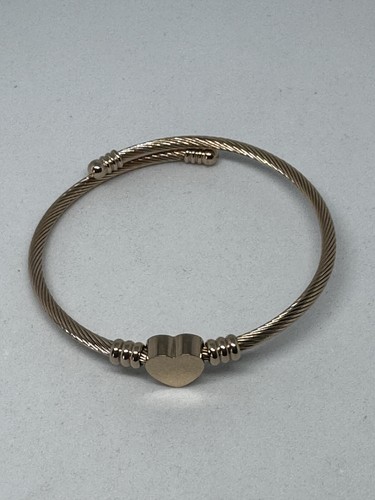 18K Rose Gold Filled Torque Open Bangle Love Heart 18ct GF 60mm - Picture 7 of 8