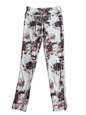 KYODAN LEGGINGS High-Waist White/Pink Floral Yoga Pants Size Medium