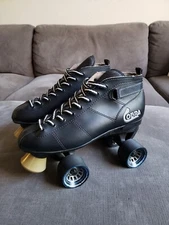 Size 9 - Men's Cobra Men's Black Roller Derby Skates Power Formula Wheels GREAT!