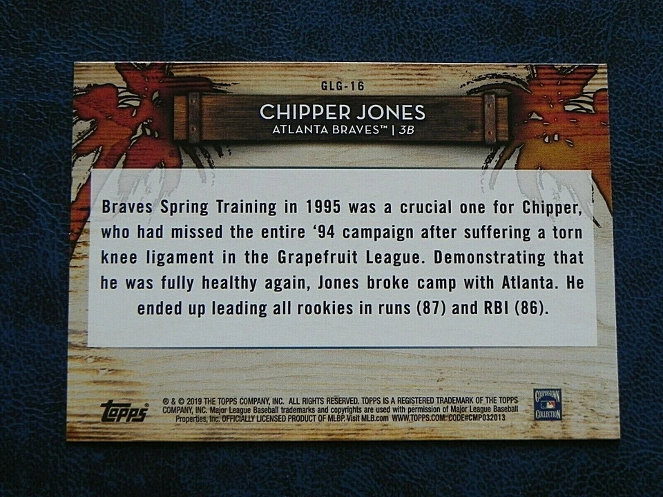 2019 Topps Grapefruit League Greats GLG-16 Chipper Jones Atlanta Braves - Image 2 of 2