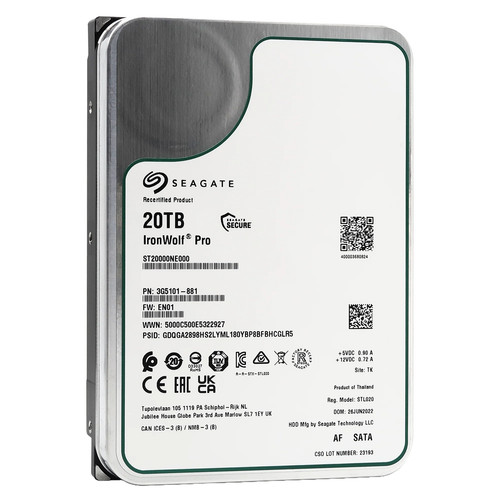Recertified Seagate Ironwolf Pro 20TB ST20000NE000 NAS 3.5" SATA III CMR HDD