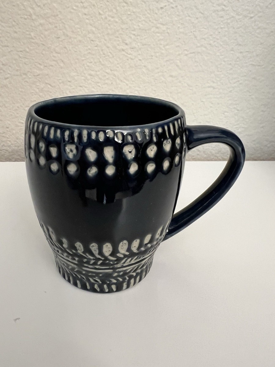 Anthropologie Dark Blue And White Spotted Coffee Mug 35706332