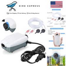 Dual Outlet Aquarium Air Pump Whisper Quiet Fish Tank Oxygen Pump 20-100 Gallon