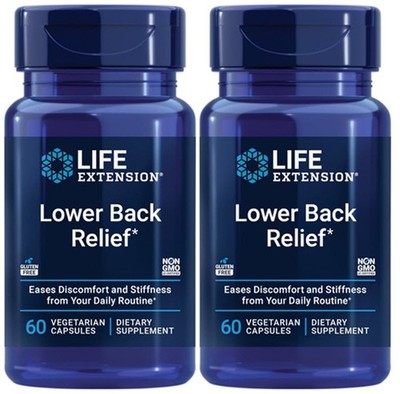 LOWER BACK RELIEF OCCASIONAL DISCOMFORT and STIFFNESS 120 Capsule LIFE EXTENSION