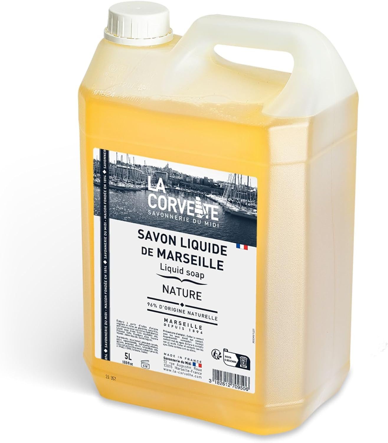 Sapone Marsiglia 5 Litri Delicato per Bambini - 96% Naturale e Sicuro