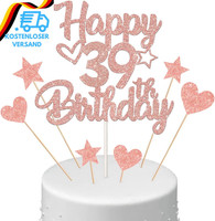 Tortendeko Happy Birthday Deko Kuchendeko 39. Geburtstag Frau, Kuchen Topper Hap