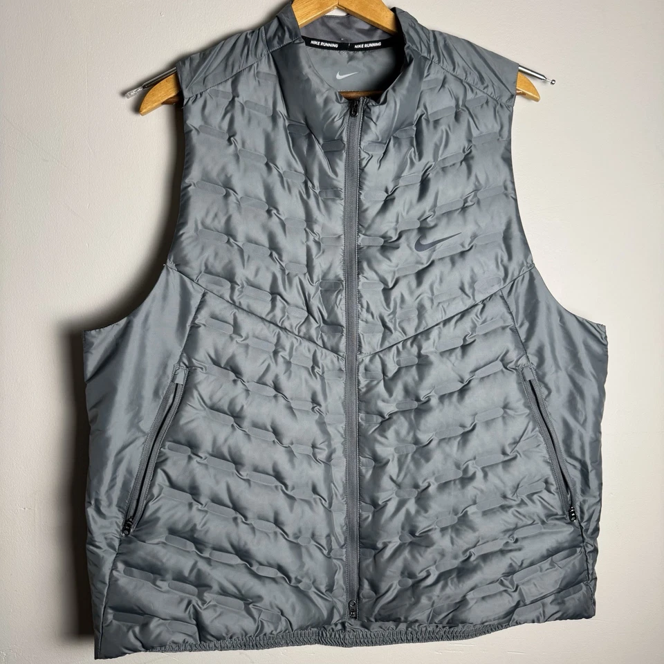 Nike Down Therma-FIT ADV Repel Running Vest Gray Men's Size XL FB7542-084 $190 - Image 2 of 4