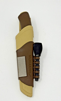 MoraKniv Bushcraft Fixed Blade Stainless Knife Brown Polymer Handle Firestarter