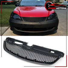 Fits 04-05 Honda Civic Coupe Sedan Front Bumper Hood Grille Mesh Upper Grill Kit