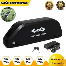 UPP 48V 52V 60V 25Ah Lithium Ion Ebike Battery for 0-2000W Motor Long Range