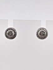 925 STERLING SILVER DIAMOND CLUSTER STUD EARRINGS APRIL WEDDING ELEGANT 1275