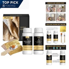 All-in-Gold Leaf Adhesive Kit 3.4 Fl Oz Gilding Adhesive and 3.4 Fl Oz Varn...