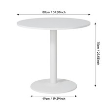 Image of Round Pedestal Dining Table Kitchen Dining Room Cafe Leisure Table 80/100CM
