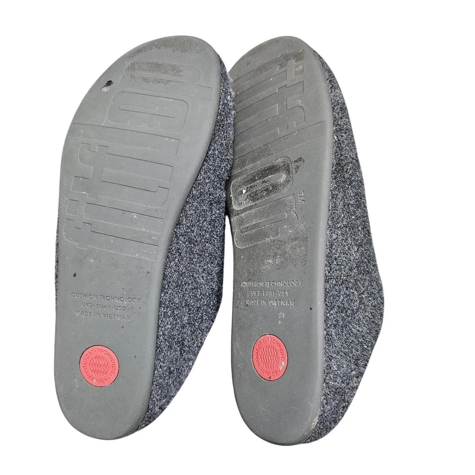 FitFlop Zapatos Mujer 8 Gris Pom Mula Zapatillas Vellón Cómodo Acogedor Invierno Foto 2 de 4