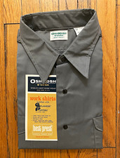 NWT Vintage 70s OshKosh B'Gosh Deadstock Work Shirt 18 Reg USA Made
