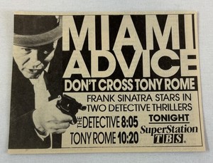 1988 TBS tv ad ~ Frank Sinatra THE DETECTIVE, TONY ROME