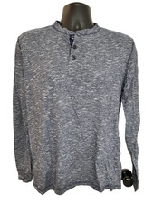 Haggar Men's Slim Fit Long Sleeve button neck Multicolor Shirt w/ flaw