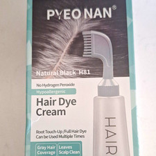 PYEO NAN Natural Black Hair Dye Cream H81, No Hydrogen Peroxide, Hypoallergenic