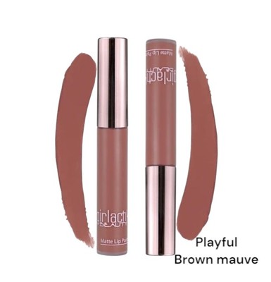 Girlactik Matte Liquid Lipstick Playful/Brown Mauve Full size New No Box 2pcs
