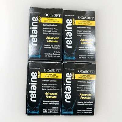 (4)~Boxes Ocusoft retaine MGD Complete Dry Eye 30 Single-Dose, 04/2027+